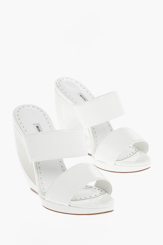 Patent Leather WELLI Mules with Cut-Out Detail on Wedge 11cm