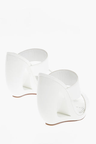 Patent Leather WELLI Mules with Cut-Out Detail on Wedge 11cm