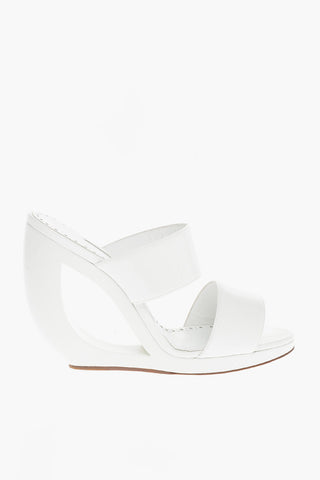 Patent Leather WELLI Mules with Cut-Out Detail on Wedge 11cm