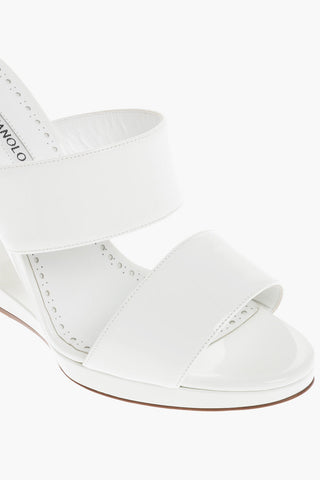 Patent Leather WELLI Mules with Cut-Out Detail on Wedge 11cm