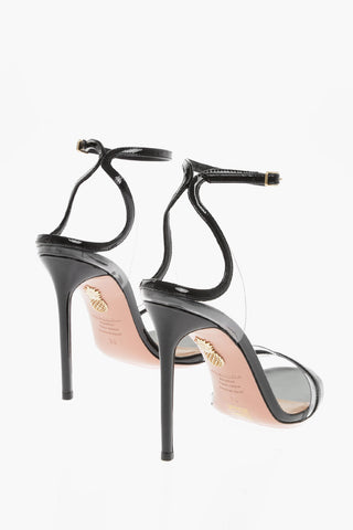 Patent Leather STING Ankle-Strap Sandals with Pvc Details Heel 10.5cm