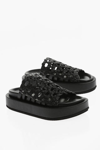 Leather ELISA Sandals with Cut-Out Details and Platform 3.5cm