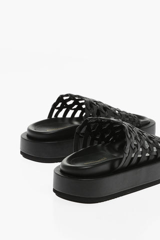 Leather ELISA Sandals with Cut-Out Details and Platform 3.5cm
