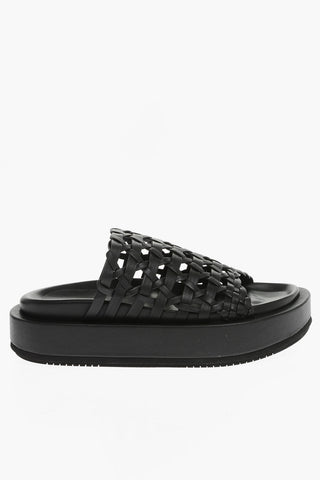 Leather ELISA Sandals with Cut-Out Details and Platform 3.5cm