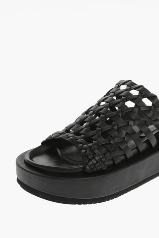 Leather ELISA Sandals with Cut-Out Details and Platform 3.5cm