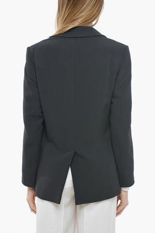 Notch Lapel 1 Button Blazer with Flap Pockets