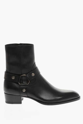 Leather WYATT 40 Boots With Harness Detail