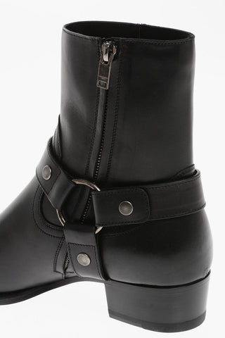 Leather WYATT 40 Boots With Harness Detail