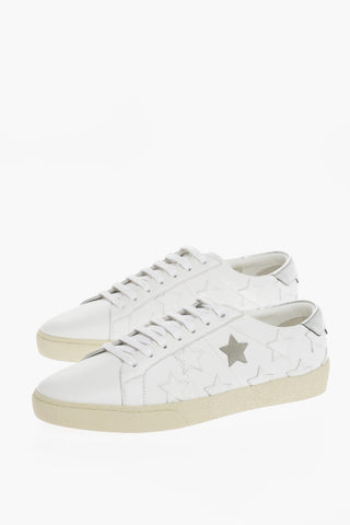 Leather JIMMY Low-Top Sneakers With Star patches
