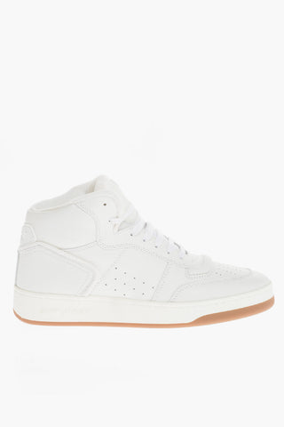 Sneakers High-Top Imbottite In Pelle