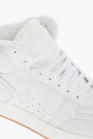 Sneakers High-Top Imbottite In Pelle