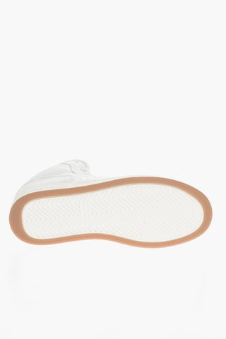 Sneakers High-Top Imbottite In Pelle