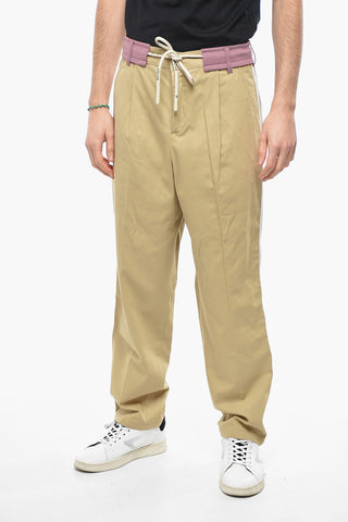 Pants With Contrasting Bands And Coulisse