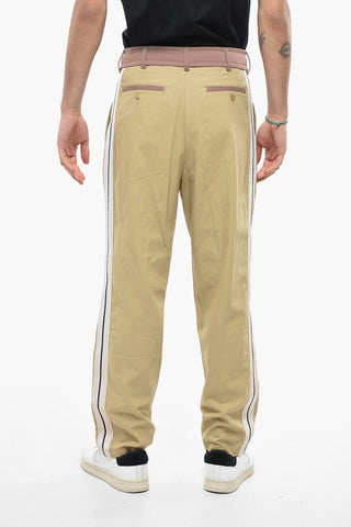 Pants With Contrasting Bands And Coulisse