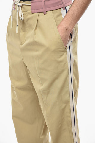 Pants With Contrasting Bands And Coulisse