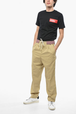 Pants With Contrasting Bands And Coulisse