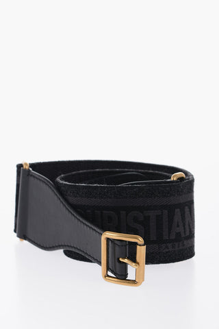 Leather and Fabric Waist Belt 65mm