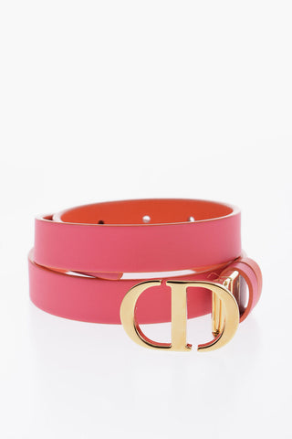 Two-Tone Leather Reversible 30 MONTAIGNE Belt with Golden Buckle 20mm