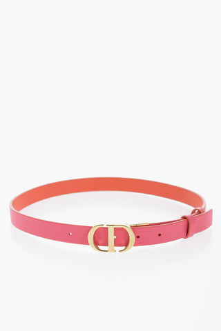 Two-Tone Leather Reversible 30 MONTAIGNE Belt with Golden Buckle 20mm