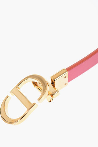 Two-Tone Leather Reversible 30 MONTAIGNE Belt with Golden Buckle 20mm