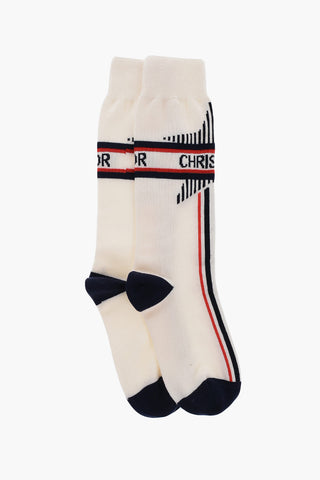 Wool Blend DIOR ALPES Long Socks with Contrasting Details