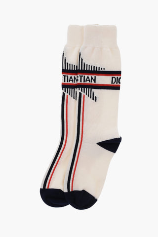 Wool Blend DIOR ALPES Long Socks with Contrasting Details