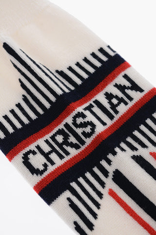 Wool Blend DIOR ALPES Long Socks with Contrasting Details
