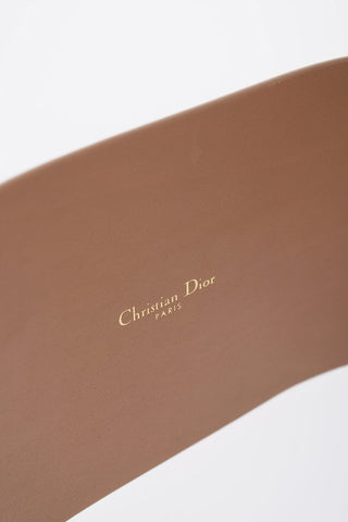 Maxi Cintura da Vita in Pelle con Doppia Fibbia Dorata 100mm