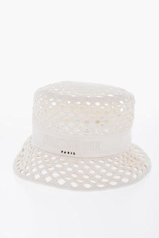 Solid Color Mesh Bucket Hat with Logoed Band