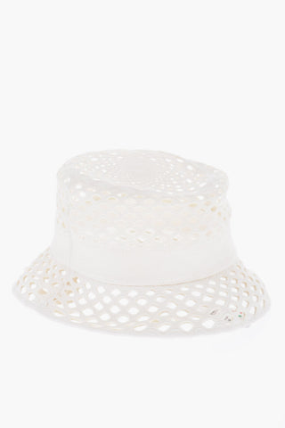Solid Color Mesh Bucket Hat with Logoed Band