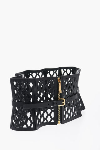 Laser-Cut Leather Corset Belt 160mm