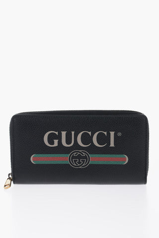 Textured Leather Wallet with Maxi Logo