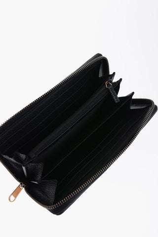 Textured Leather Wallet with Maxi Logo