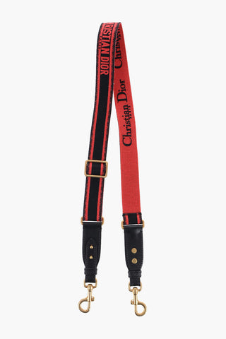 Canvas Logoed Shoulder Strap with Leather Trims