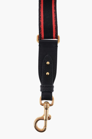 Canvas Logoed Shoulder Strap with Leather Trims
