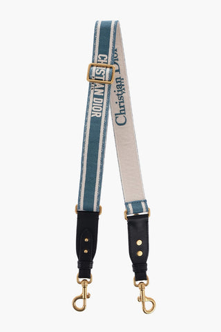 Canvas Logoed Shoulder Strap with Leather Trims