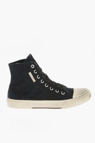 Worn Effect Fabric Sneakers
