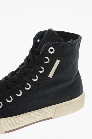 Worn Effect Fabric Sneakers