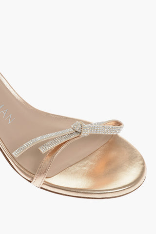 Leather Sandals With Rhinestones Detail 8 cm