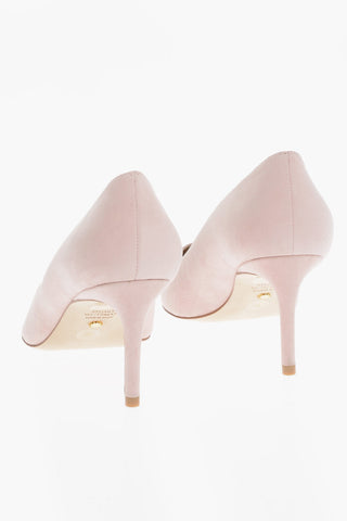 Pointed Suede Leather Pumps 8 cm