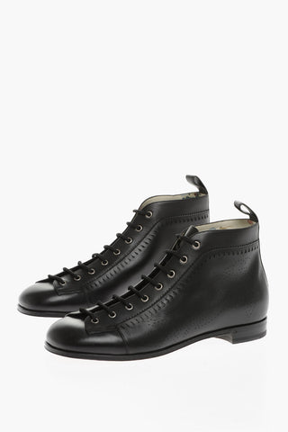 Leather JAKARTA Boots With perforated Details