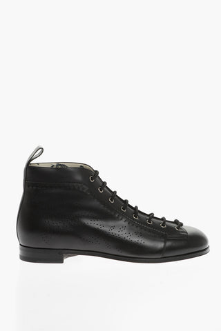 Leather JAKARTA Boots With perforated Details