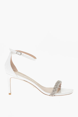 Sandali In Vernice Con Detaglio Strass Intrecciato 8 cm