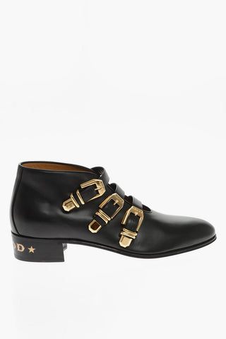 Leather Ankle Boots With Buckles