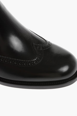 Leather Chelsea Boots With Brogue Detail
