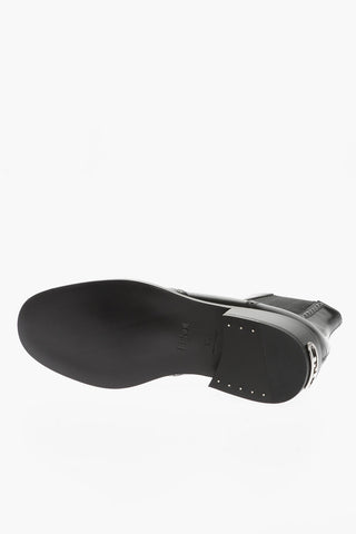 Leather Chelsea Boots With Brogue Detail