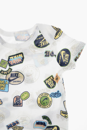 Patterned Cotton Blend Bodysuit + Hat + Socks Set