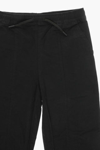Cotton Blend Relaxed Fit Pants with Cuffs
