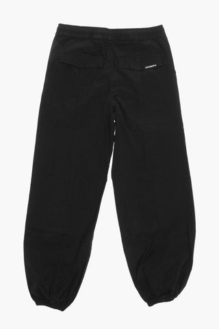 Cotton Blend Relaxed Fit Pants with Cuffs