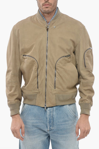 4-pocket Leather Jacket with Zipped Detail